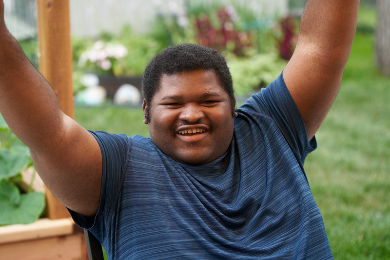 man cheering